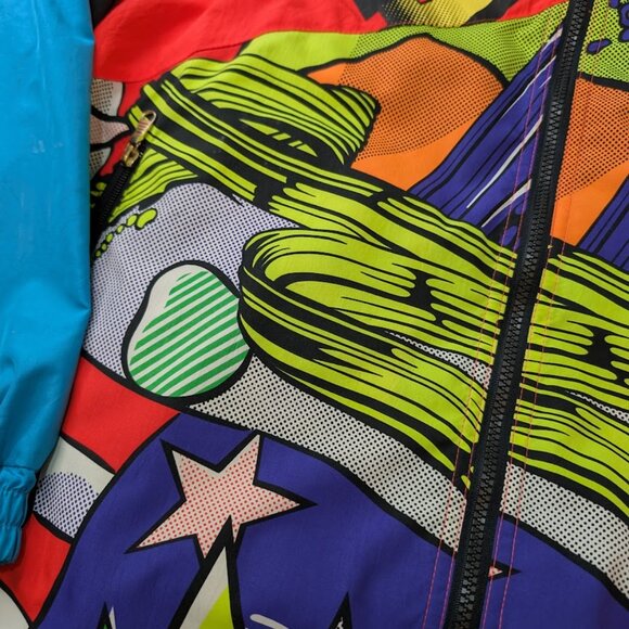 Vintage Goldwin USA Ski Team Windbreaker Comic Book Print All Over Men Large - Picture 4 of 16
